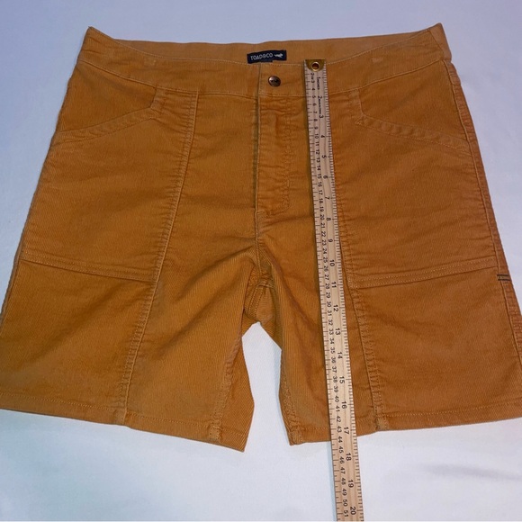 Toad and Co Mustard Coaster Cord Shorts Men’s 34 Organic Cotton Stretch Corduroy - Picture 9 of 11